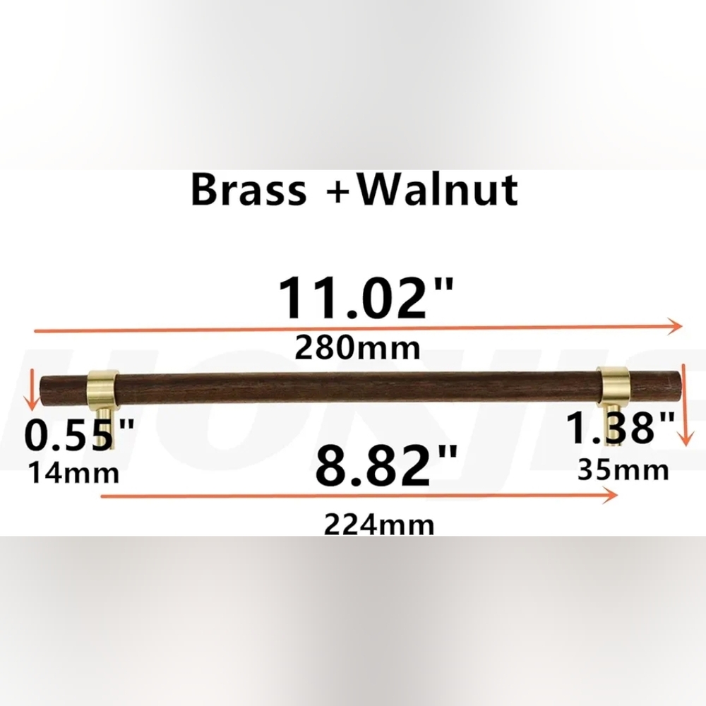 Brass And Wooden Pull Handles - Picture 2 of 4